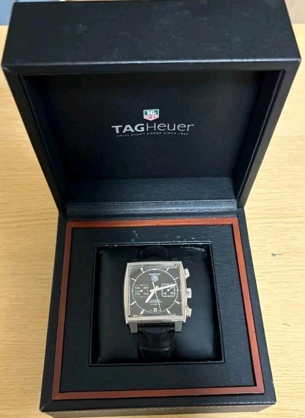Tag Heuer Monaco Calibre 12 Chronograph CAW2110 FC6177 Used with Box