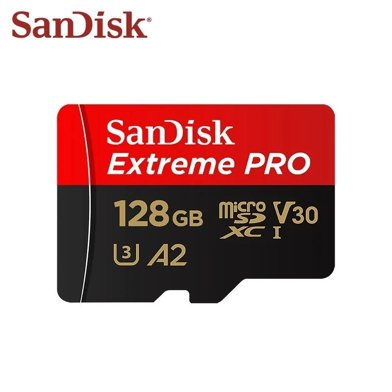 Tarjeta de memoria SanDisk Micro SD Extreme Pro 128 GB Clase 10 MicroSDXC A2 con adaptador Foto 2 de 4