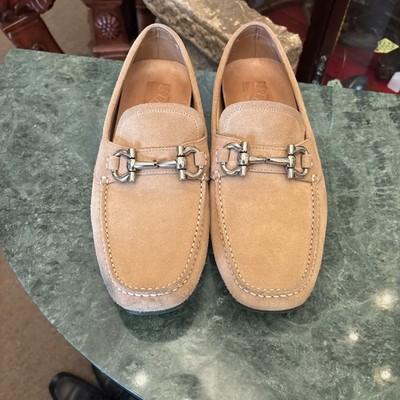 mens ferragamo shoes Driving Loafers Tan Suede 7.5 | eBay