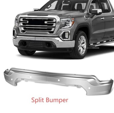 Front Bumper Face Bar For 2019-2021 GMC Sierra 1500 Chrome Steel W/ Sensor Holes