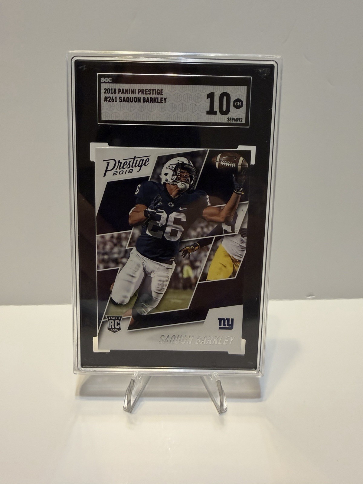2018 Panini Prestige Saquon Barkley Giants #261 Rookie SGC 10 Football Card