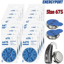 60PC to 300PC ENERGYPORT Size 675 Hearing Aid Batteries A675 PR44 Zinc Air 1.45V
