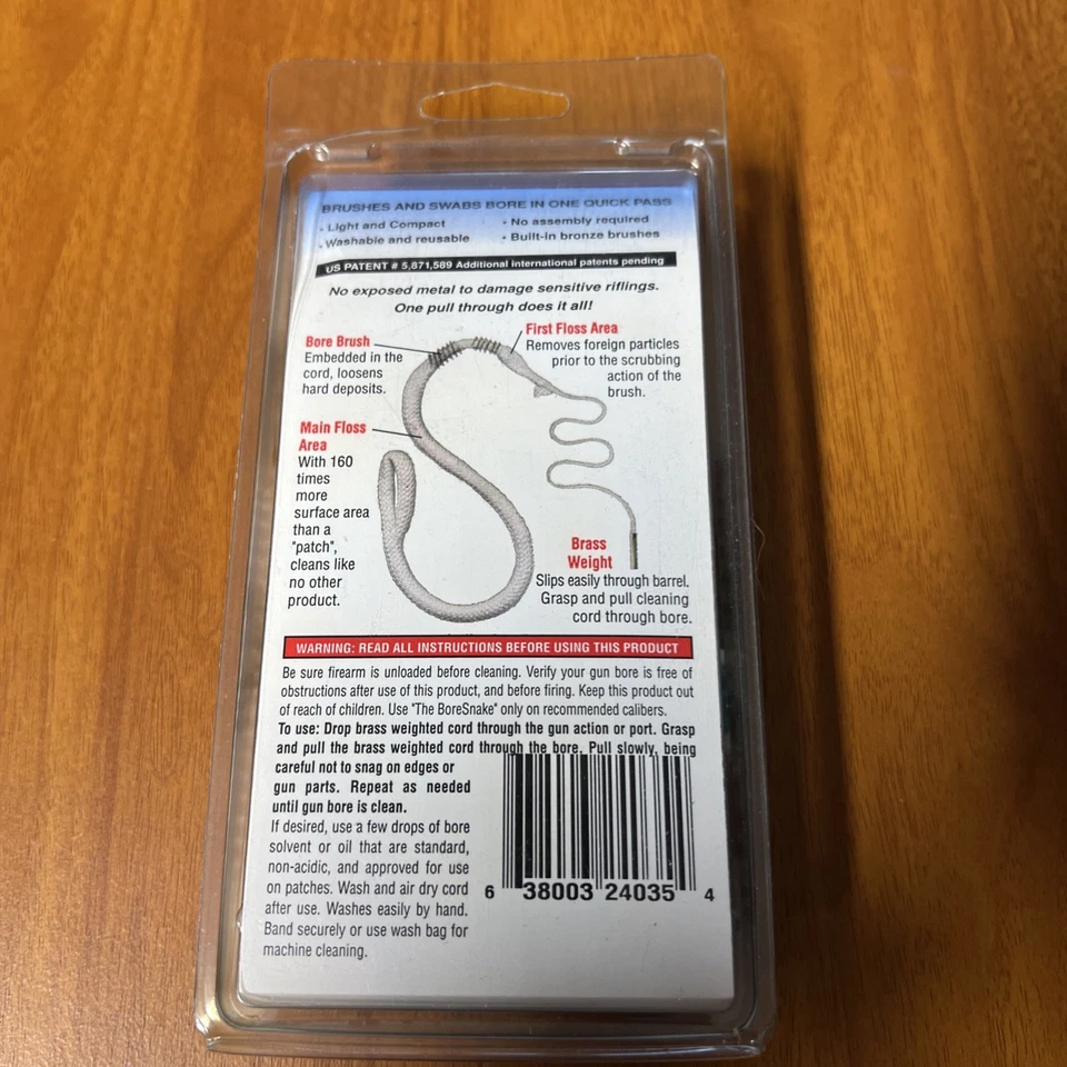 Limpiador de agujeros de pistola BORESNAKE para 12 GA. Escopeta 24035 Foto 2 de 2