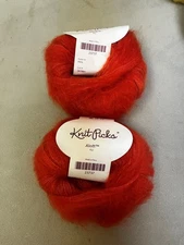 2 New Knit Picks ALOFT 75% Mohair & 25% Silk Yarn KOI  Lace Weight Made in Italy