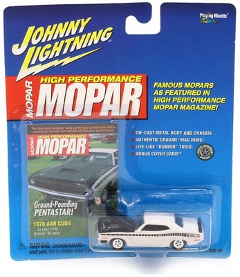 1:64 Johnny Lightning 1970 AAR Cuda white/ black High Performance Mopar 