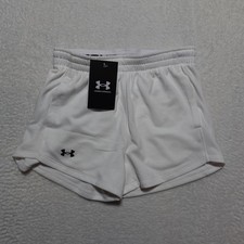 Under Armour Tech Play Up Mesh Shorts Girls Youth L White New Athletic 1390074