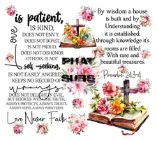 20oz Sublimation Tumbler Wrap Love Is Patient Ready To Press Heat Transfer