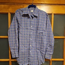 Men's Peter Millar Blue Plaid Button Down Long Sleeve XL