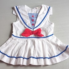 Girls Sailor Dress size 18M Nautical Red Bow