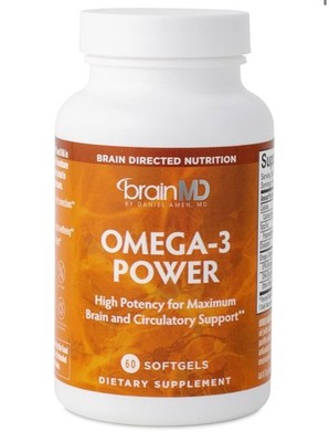 BrainMD Omega-3 Power High Potency for Brain & Circulatory Support 60 Softgels