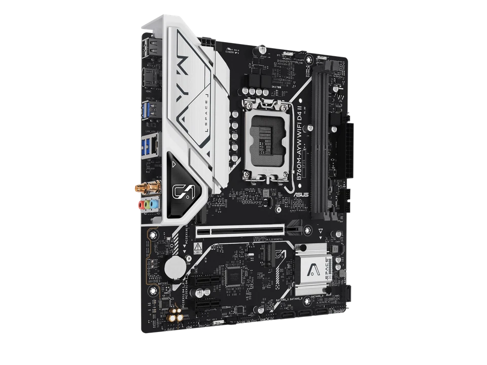 ASUS B760M-AYW WIFI D4 II Intel B760 (LGA 1700) microATX mATX motherboard, PCIe - Image 4 of 4
