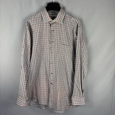 Van Heusen Mens Flex Collar Checked Dress Shirt 16.5 34/35 Regular Fit
