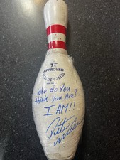 PETE WEBER signed & quote-inscribed Tournament-Used Bowling Pin! JSA Witness