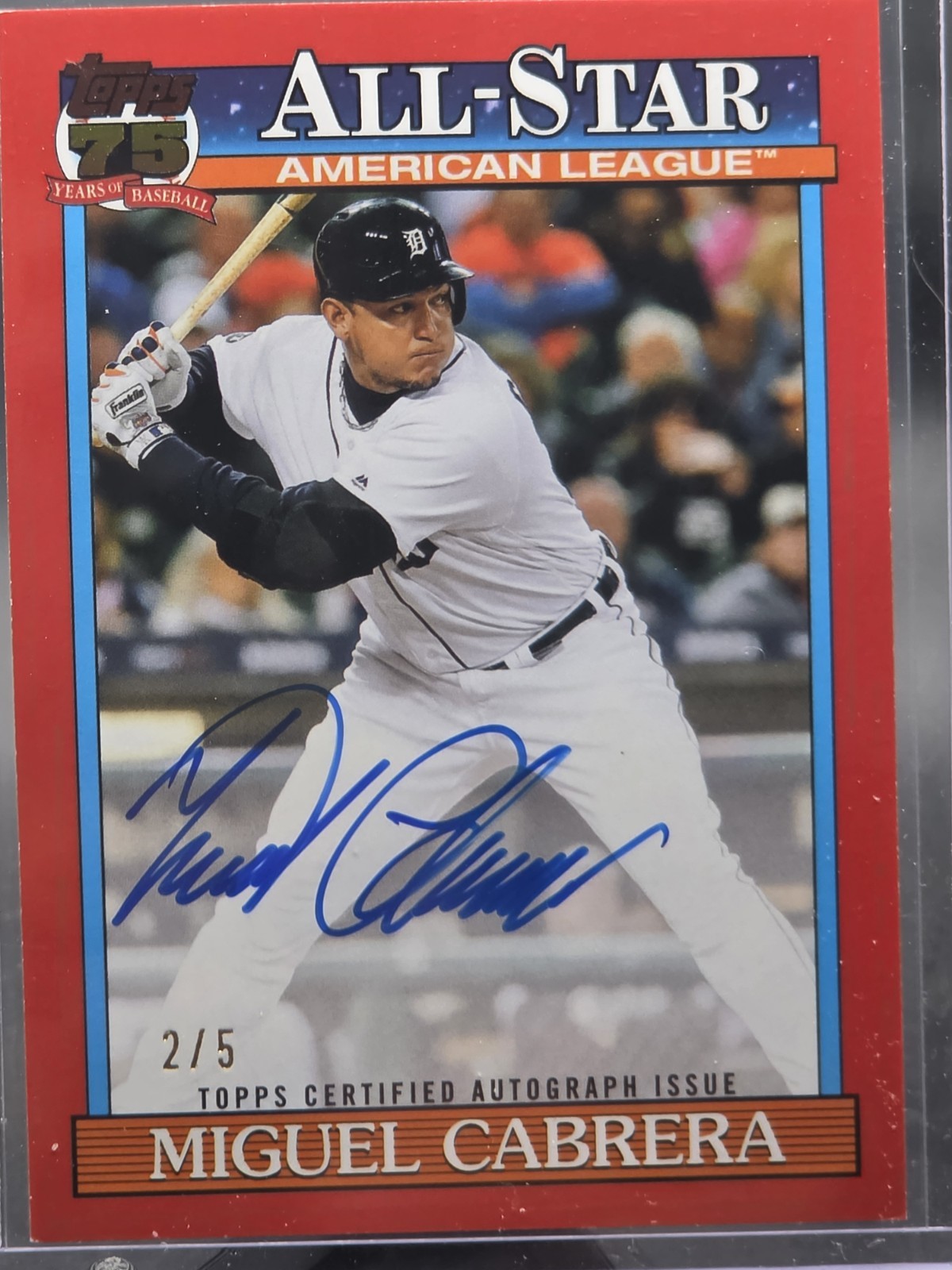 2026 Topps Update Miguel Cabrera 1991 All-Star Red Auto /5 Tigers 91AS-MC