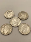1964 D Roosevelt Dime, 90% Silver Lot Of 5, Circulated
