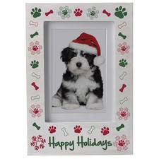 Happy Holidays Dog Paw Picture Frame