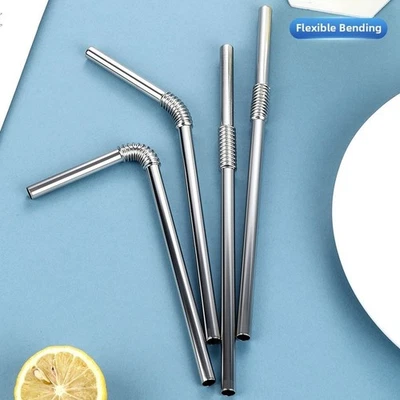 Flexible Metall Strohhalme hochwertiger 304 Edelstahl für verschiedene Bechergr - Bild 1 von 4