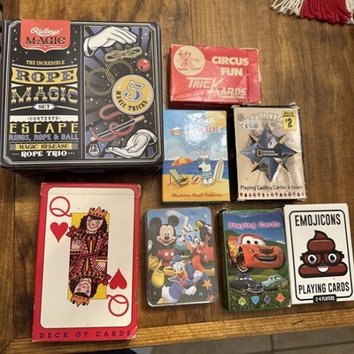 Magi s trick cards- 7 decks -Vintage 1992 Retro Jumbo Deck - CARS - Mickey Mouse