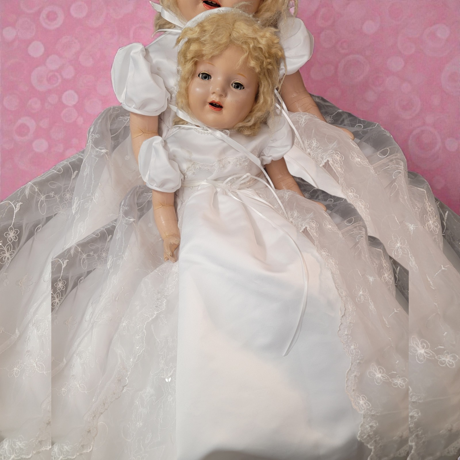 Gorgeous 27 Inch Old Baby Doll Eyes Open And Shut Teeth Whit