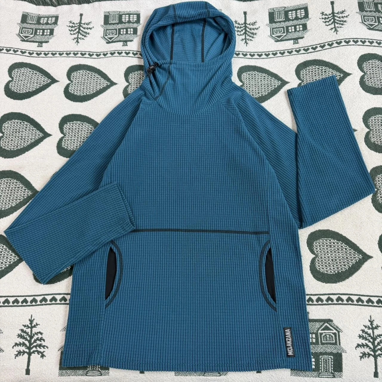 Melanzana Micro Grid V2 Hoodie Men's S Blue Pullover Baselayer Colorado