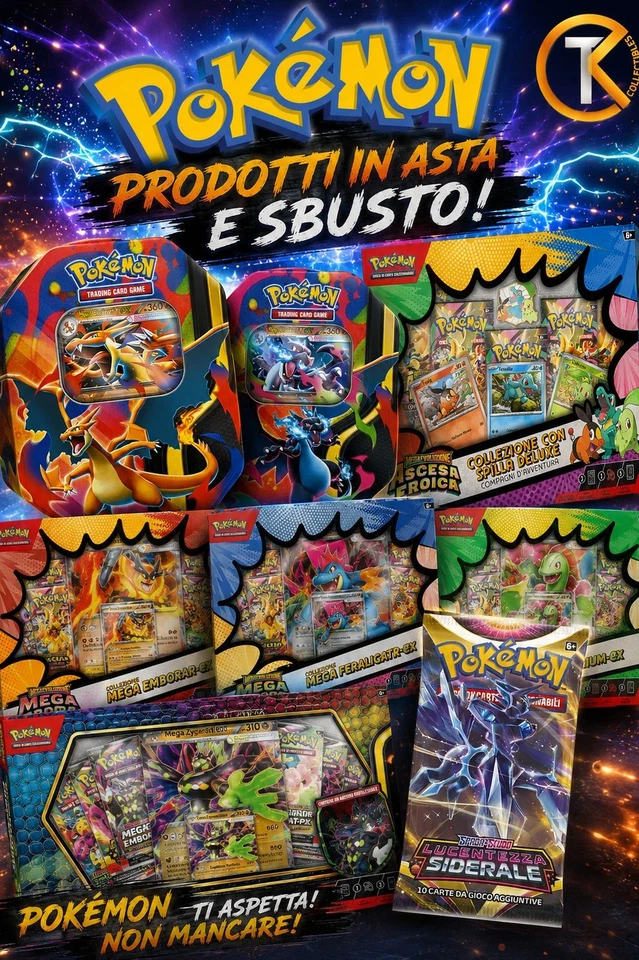 [ASTE RIP&SHIP] Pokèmon PRODOTTI SEALED in asta 30s 1€ APERTI IN LIVE!