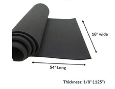 Neoprene Sponge Closed Cell Foam Rubber, 1/8 Thick x 18" wide x 54" Long, Black