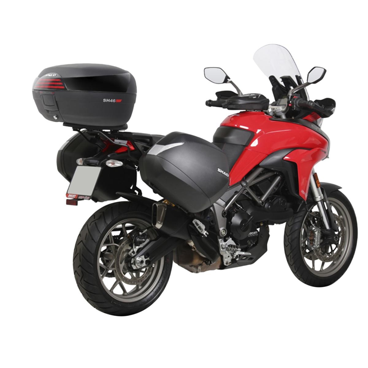 Top case SHAD SH46 de 46L idéal pour voyager à deux en moto avec platine