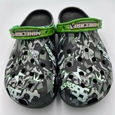 Minecraft Crocs Classic Clogs Black White Mobs Creeper Size Men's 9 Women's 11