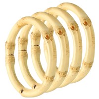 2-Zoll-Bambus-Taschengriffe, 4Stk Runde Ersatzringe FüR Taschenherstellung, Holz