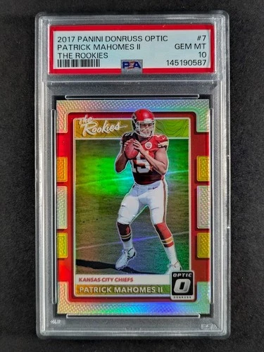 2017 Panini Donruss Optic PATRICK MAHOMES RC Silver Prizm The Rookies #7 PSA 10