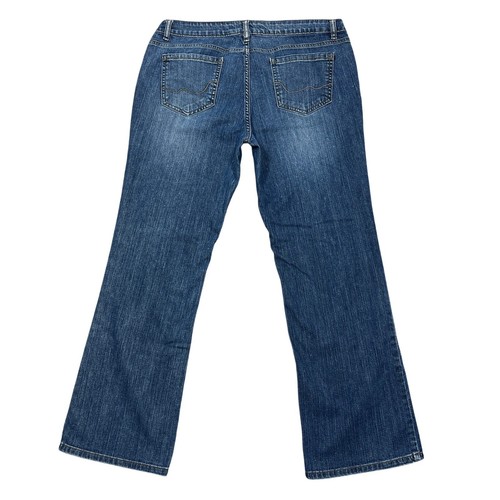 Vintage Y2K Low-Rise Bootcut Jeans Sz 14S-Short Blue Faded Stretch Denim Western - Picture 2 of 8
