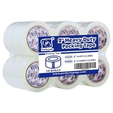 PERFECTAPE Heavy Duty Packing Tape 18 Rolls, Total 1080Y, Clear, 2.8 mil, 1.8...