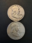 Lot (2) 1953-D & 63-P Franklin Half Dollar Coins