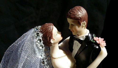Wedding Cake Topper,Centerpiece,Peacock Feathers,Bride and Broom,Gift,Favors,Par - Picture 6 of 8