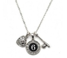 Custom Player ID Softball Necklace  6, One Size 