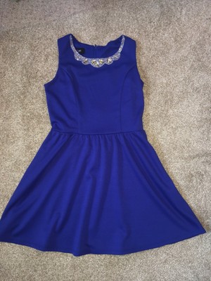 girls blue skater dress