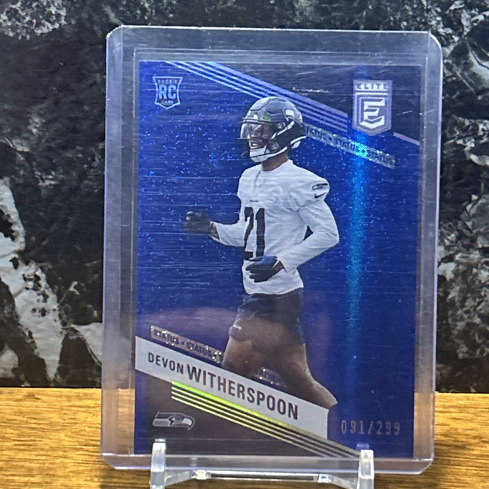Devon Witherspoon BLUE SPARKLE Status /299 SP #133 2023 Donruss Elite