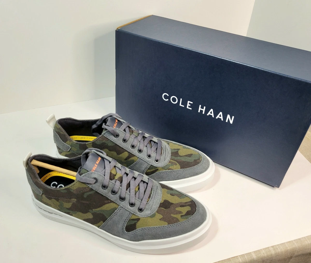 NIB COLE HAAN Grand Pro Rally Canvas Camo Gray Sneakers Mens Sizes