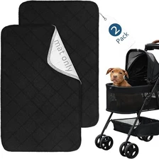 Waterproof Dog Stroller Mat 2 Pack (Mat Only) Reusable Pet Stroller Pad/Liner