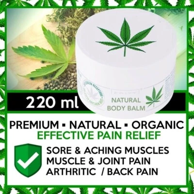 EDITT Natural Nerve Pain Relief Hemp Cream Neuropathy Organic Max Strength Rub 220g