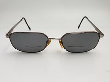 Vintage Luxottica LU1301 Brown Metal Oval Sunglasses FRAMES ONLY Italy