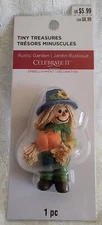 Tiny Treasures Celebrate It Rustic Garden SCARECROW with PUMPKIN Embellishment
