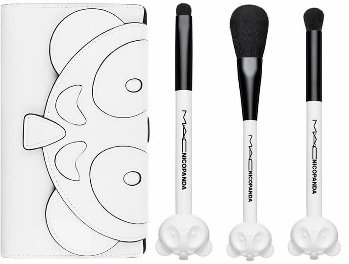 MAC Nicopanda Limited Edition Brush Set 3 Brush Kit & Clutch Bag