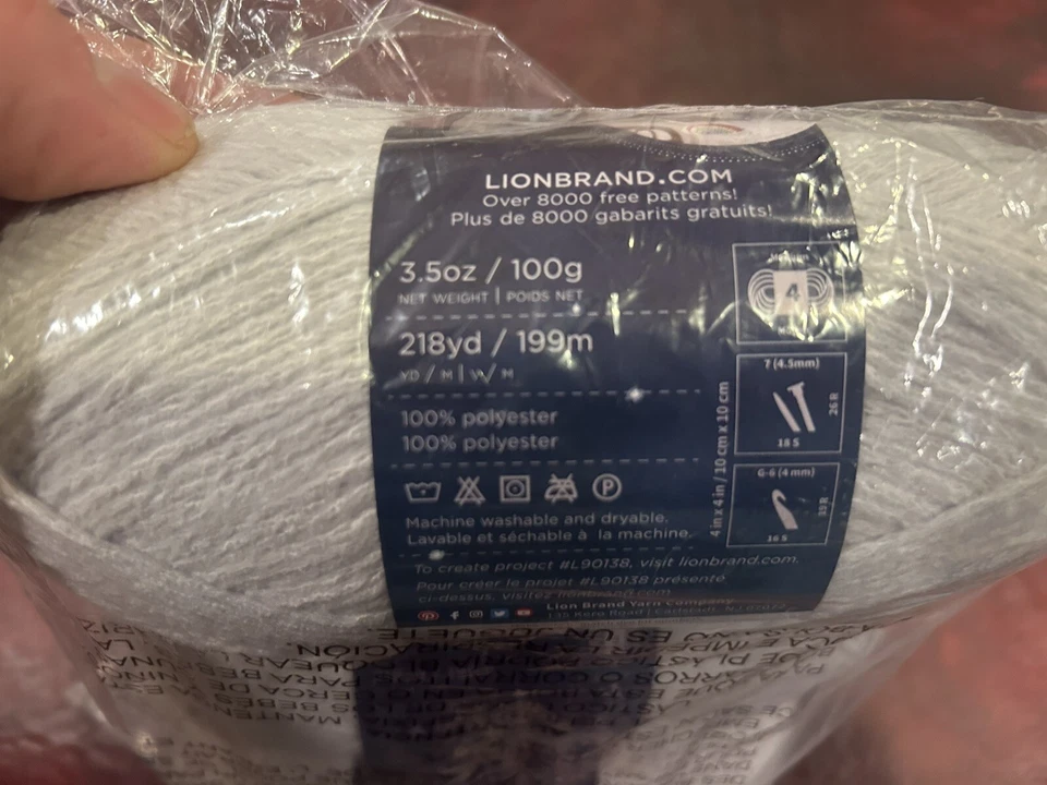 Pack de 3 LION BRAND BABY SOFT FEELD LIKE BUTTA - Gris Pálido Mismo Tinte 57012 Foto 2 de 3