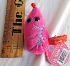 Giant Microbes Pink Lung Stuffed Plush Keychain NWT