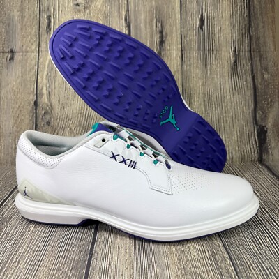 Nike Jordan ADG 5 White/Grape Ice/Emerald Rise Golf Men size 12.5 FQ6642-100