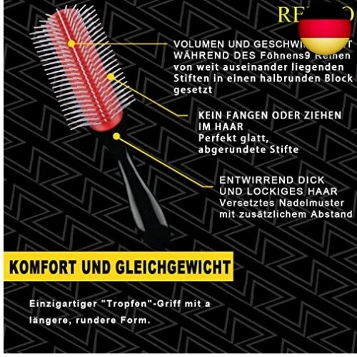 Haarbürste Ohne Ziepen Kamm Hair Brush d3 Bürste Für Tangle Locken Teezer Lo - Bild 5 von 6