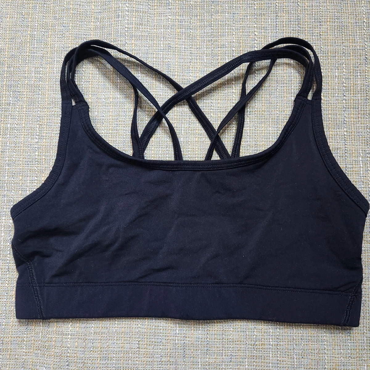 Gap Fit Womens Small Black Strappy Medium Impact Sports Bra