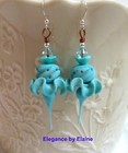 Aqua Twists Earrings handmade artisan Lampwork  OOAK Made by Hand Flirty Fun — photo 2