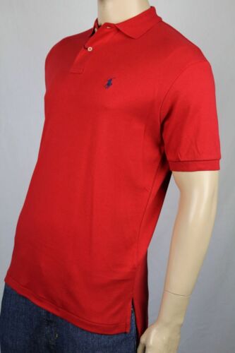 Polo Ralph Lauren Red Interlock Polo Shirt Navy Blue Pony Classic Fit NWT - Picture 1 of 1
